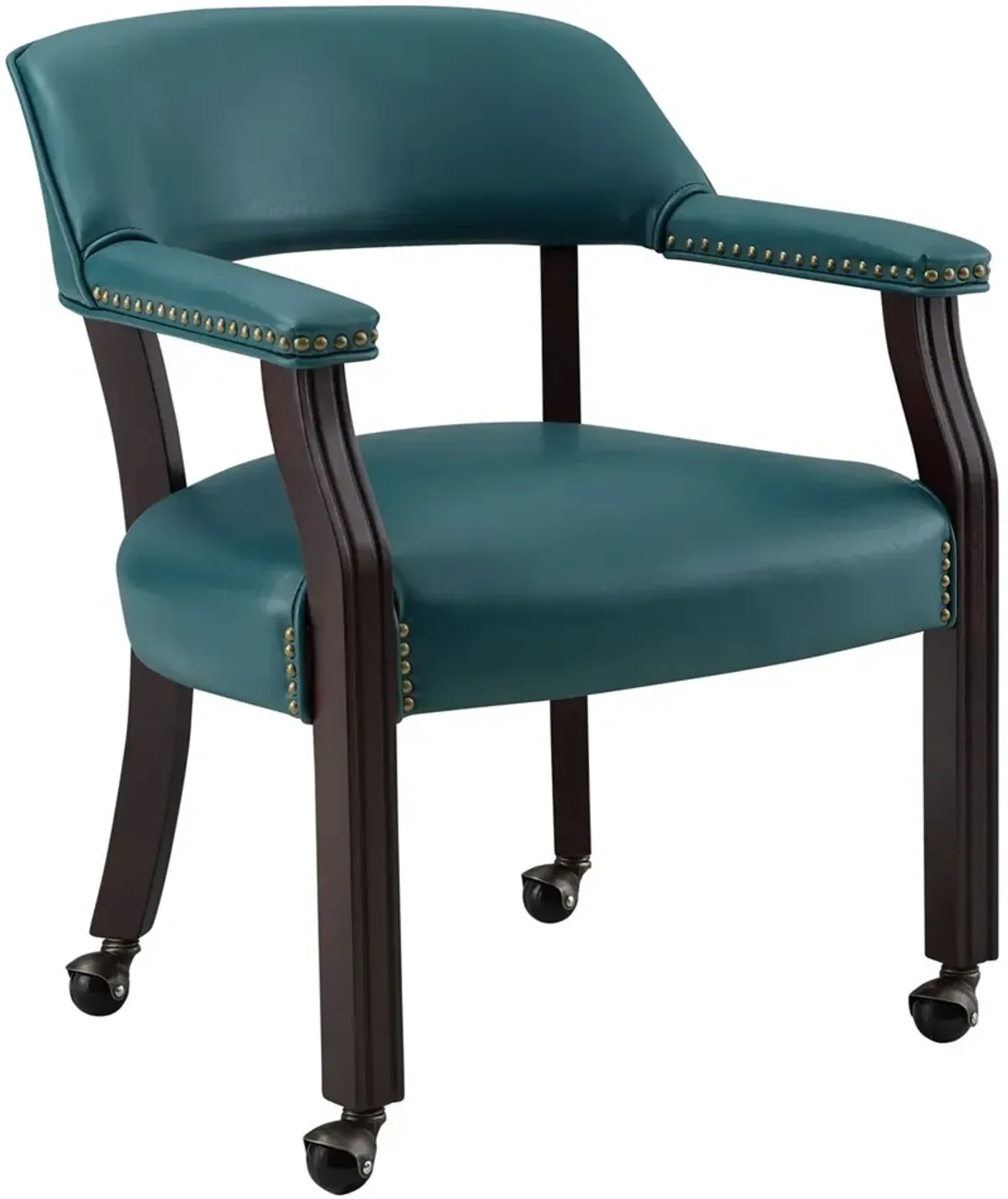 Steve Silver Co. Tournament Cherry/Teal Upholstered Dining Arm Chair