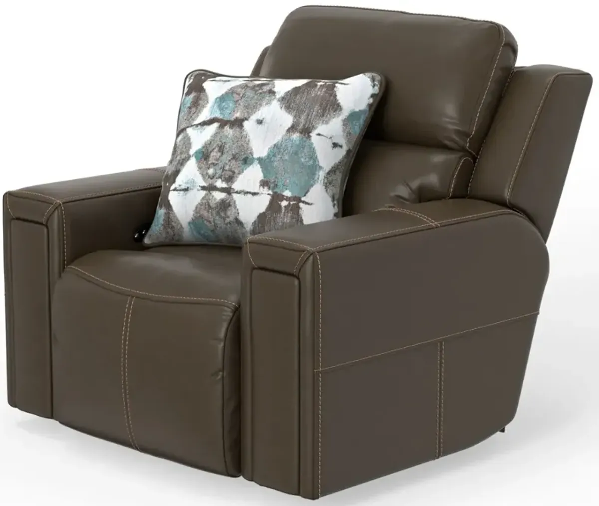 iAmerica Tuscany Chocolate Leather Power Lay Flat Recliner with Power Headrest