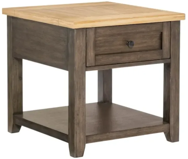 Legacy Classic XXX's And OOO's Amber Top End Table with Cocoa Base