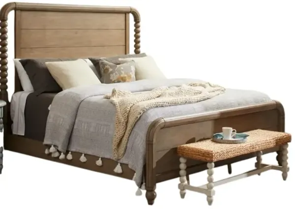 Legacy Classic Nashville Gray Taupe King Panel Post Bed