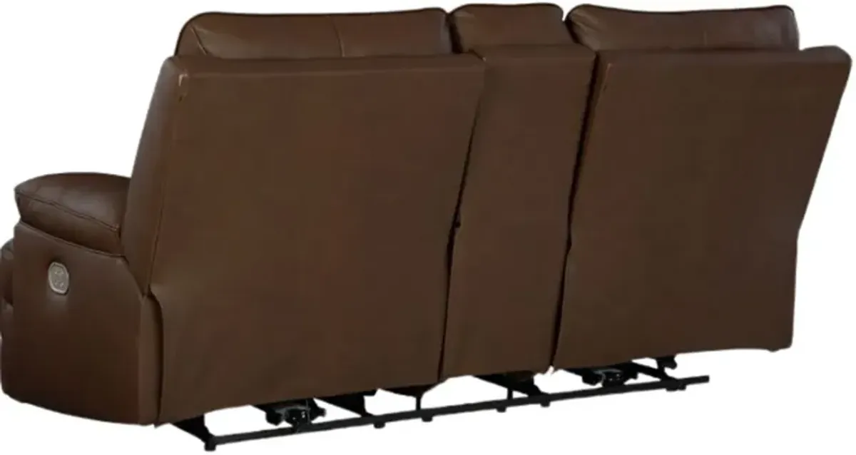 Signature Design by Ashley® VonRyan Tobacco Power Reclining Loveseat with Adjustable Headrest