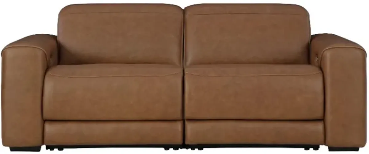 Signature Design by Ashley® Magic Man 2-Piece Caramel Power Reclining Sectional Loveseat