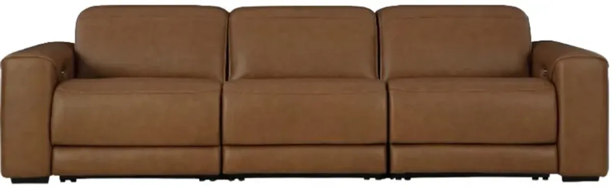 Signature Design by Ashley® Magic Man 3-Piece Caramel Power Reclining Sectional Sofa