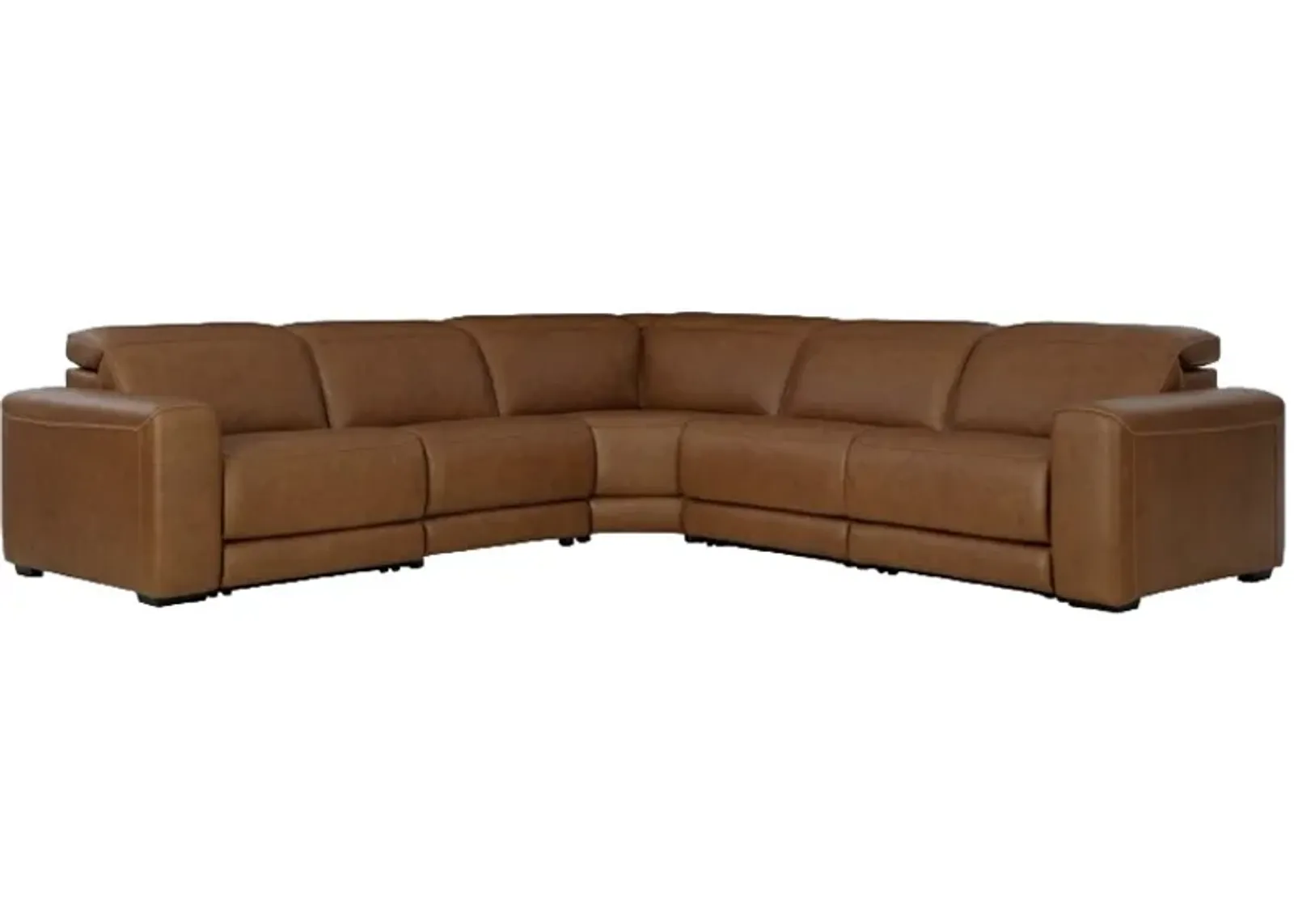 Signature Design by Ashley® Magic Man 5-Piece Caramel Power Reclining Sectional