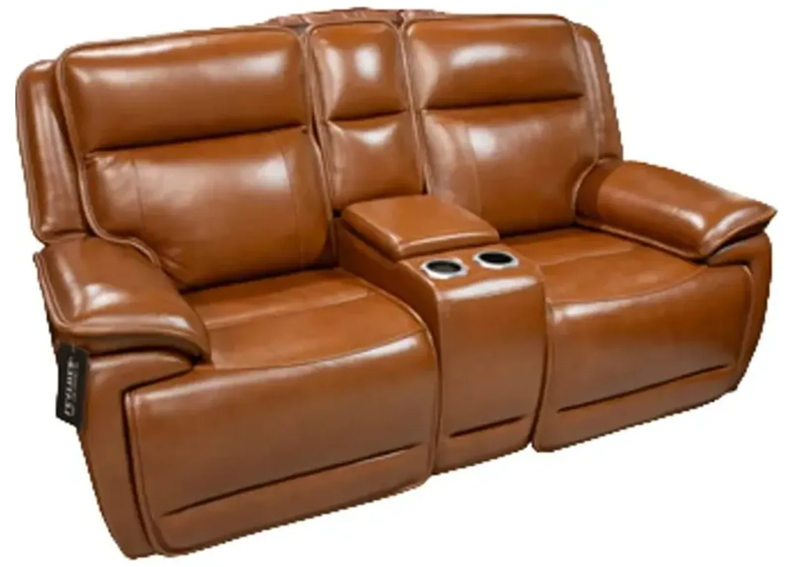 Signature Design by Ashley® Healy Pier Chocolate Leather Power Reclining Loveseat with Console