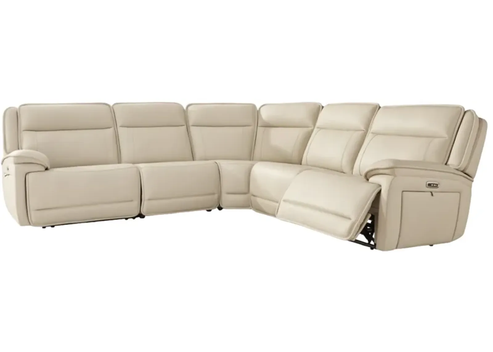 Signature Design by Ashley® Double Deal 5-Piece Almond Power Reclining Sectional