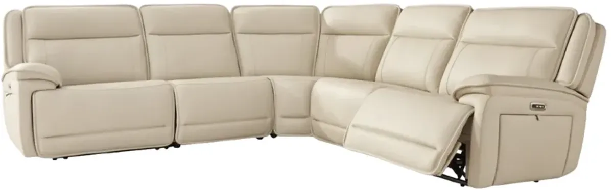 Signature Design by Ashley® Double Deal 5-Piece Almond Power Reclining Sectional