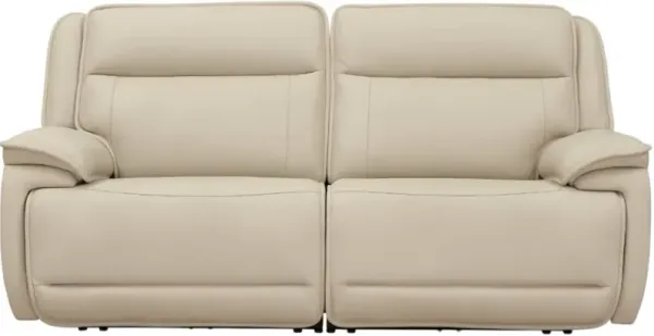 Signature Design by Ashley® Double Deal 2-Piece Almond Power Reclining Loveseat Sectional