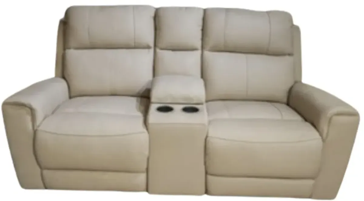 Signature Design by Ashley® Mercomatic Almond Power Reclining Loveseat with Console