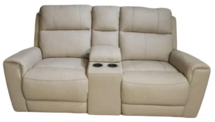 Signature Design by Ashley® Mercomatic Almond Power Reclining Loveseat with Console