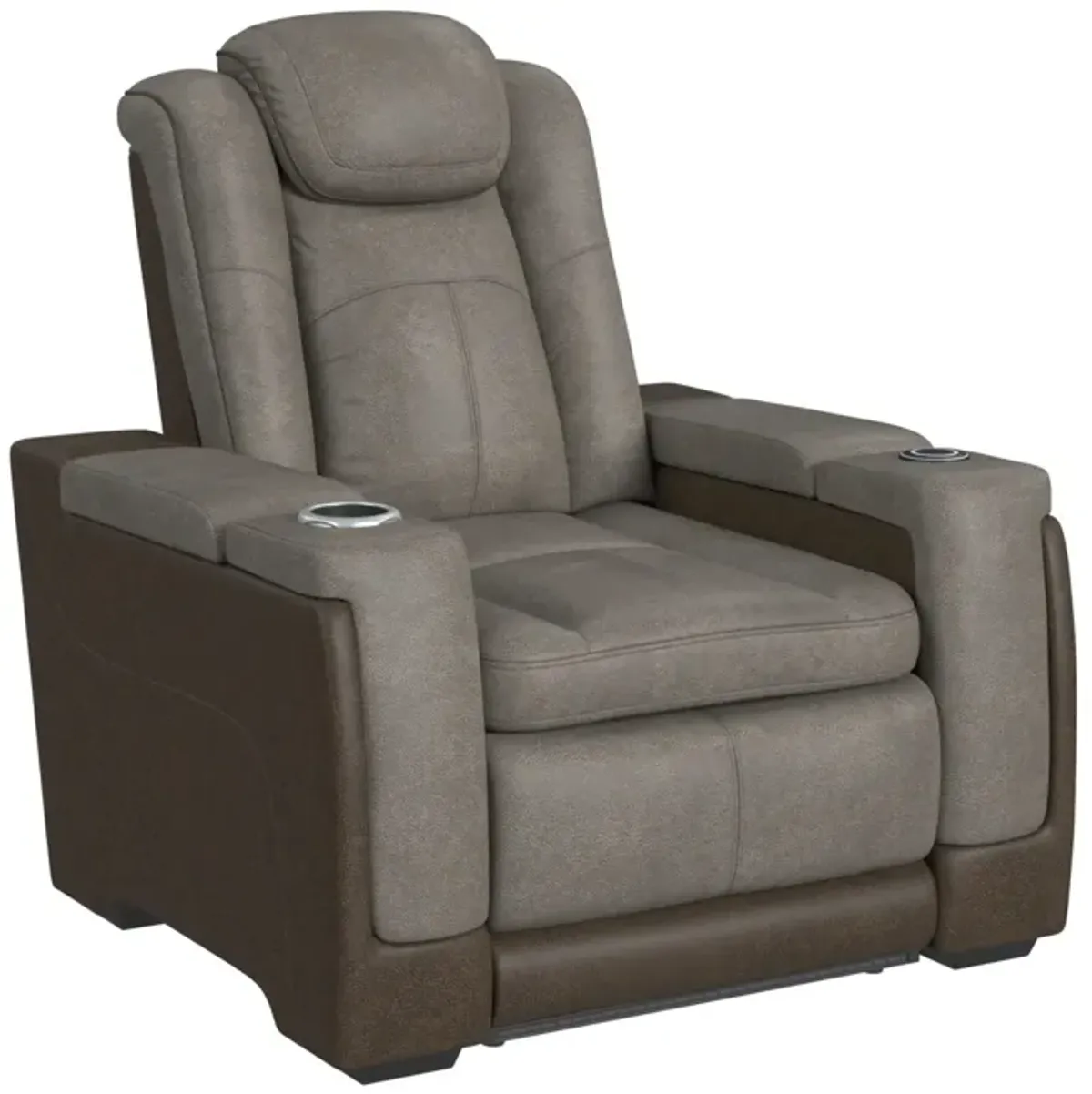 Elements International  Lantana Two-Toned  Power Recliner with Power Headrest