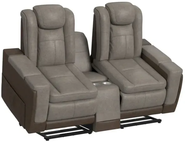 Elements International  Lantana Two-Toned  Power Reclining Lift Console Loveseat