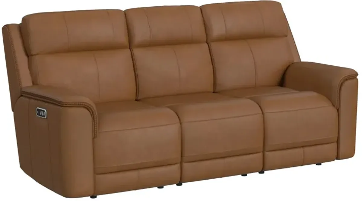 Elements International Mustang Aline Butternut Power Reclining Sofa