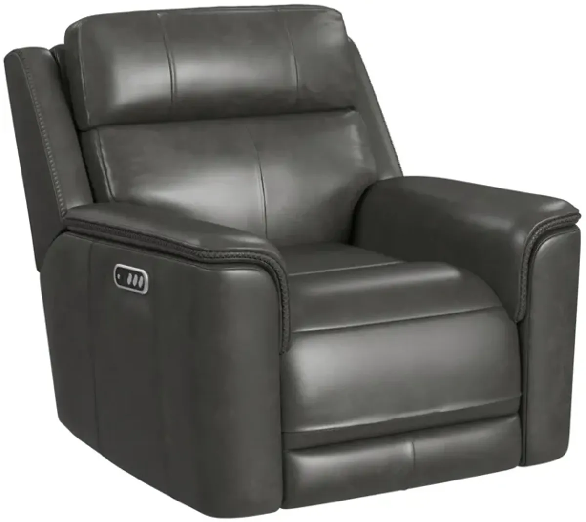 Elements International Mustang Anthrocite Power Recliner with Power Headrest and Lumbar