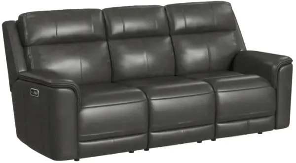 Elements International Mustang Anthrocite Power Reclining Sofa