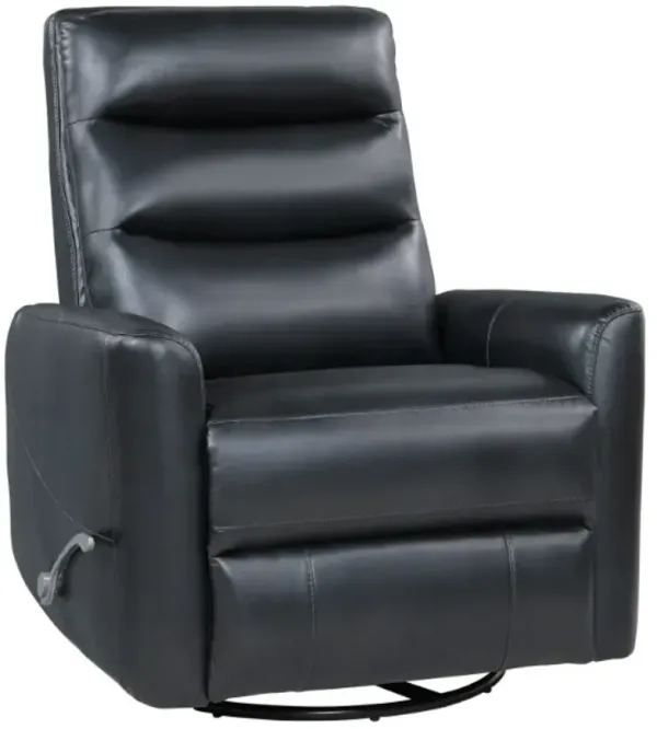 New Classic® Home Furnishings Takami Black Manual Swivel Recliner