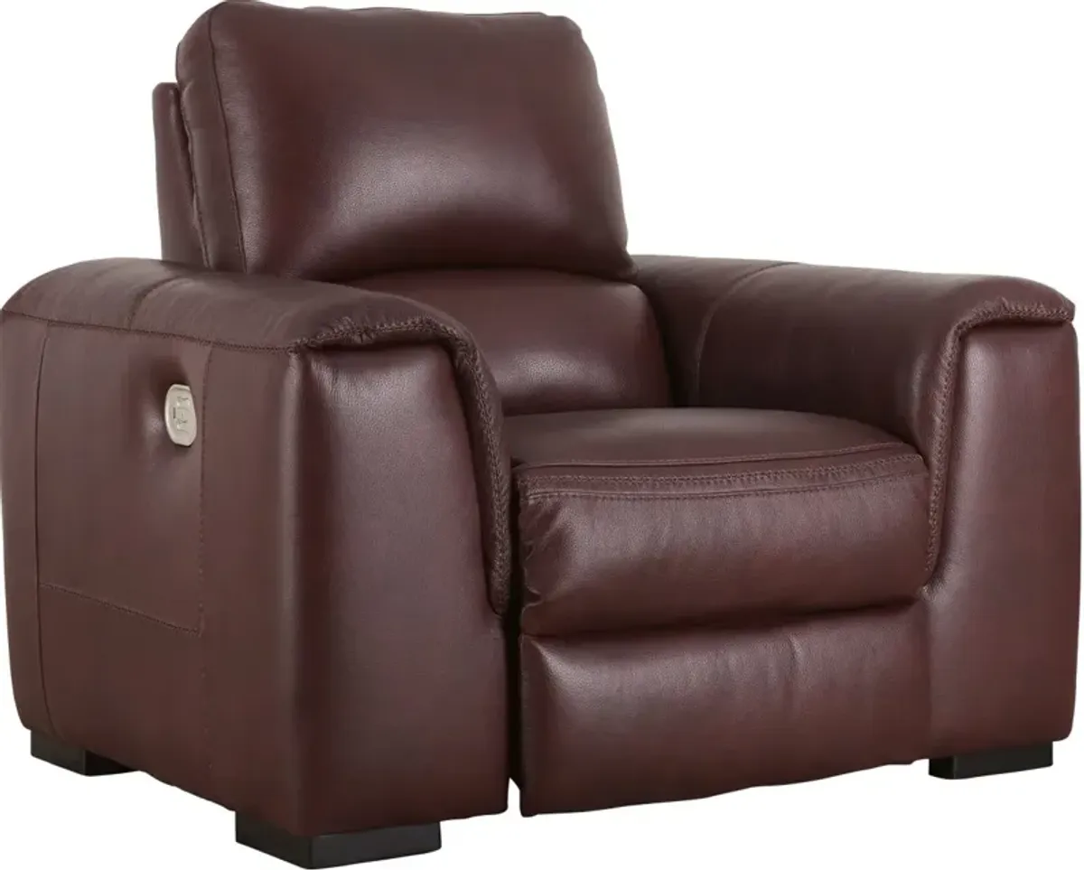 Signature Design by Ashley® Alessandro Garnet Power Recliner with Adjustable Headrest