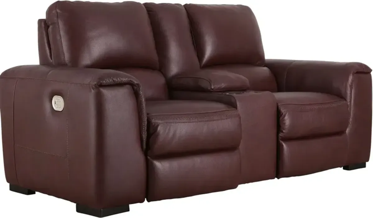 Signature Design by Ashley® Alessandro Garnet Power Reclining Loveseat with Adjustable Headrest