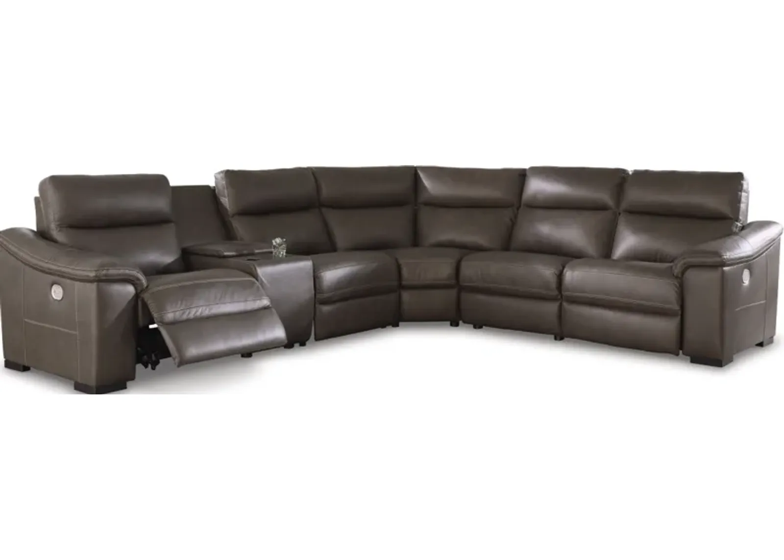 Signature Design by Ashley® Salvatore 6-Piece Chocolate Power Reclining Sectional