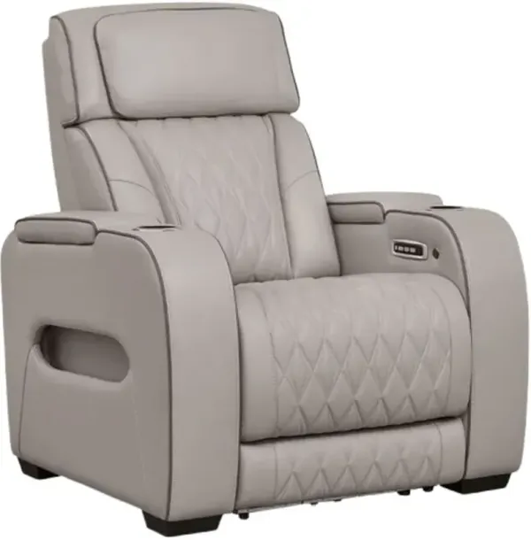 Signature Design by Ashley® Boyington Gray Power Recliner with Adjustable Headrest