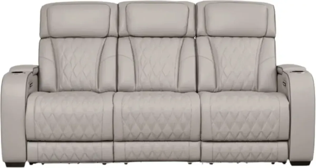 Signature Design by Ashley® Boyington Gray Power Reclining Sofa with Adjustable Headrest