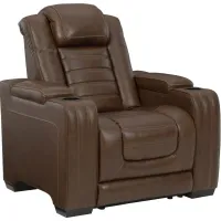 Signature Design by Ashley® Backtrack Chocolate Power Adjustable Headrest Recliner 