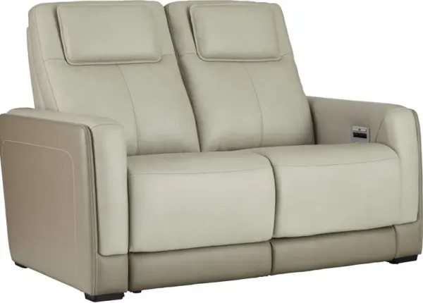 Signature Design by Ashley® Battleville Almond Power Reclining Loveseat with Adjustable Headrest