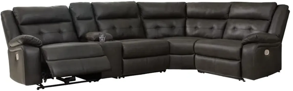 Signature Design by Ashley® Mackie Pike 5-Piece Storm Power Reclining Sectional