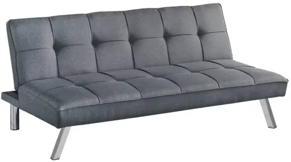 Elements International Smash Sandra Gray Futon Sleeper Sofa