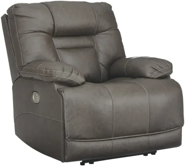 Signature Design by Ashley® Wurstrow Smoke Power Recliner with Adjustable Headrest