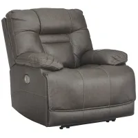 Signature Design by Ashley® Wurstrow Smoke Power Recliner with Adjustable Headrest