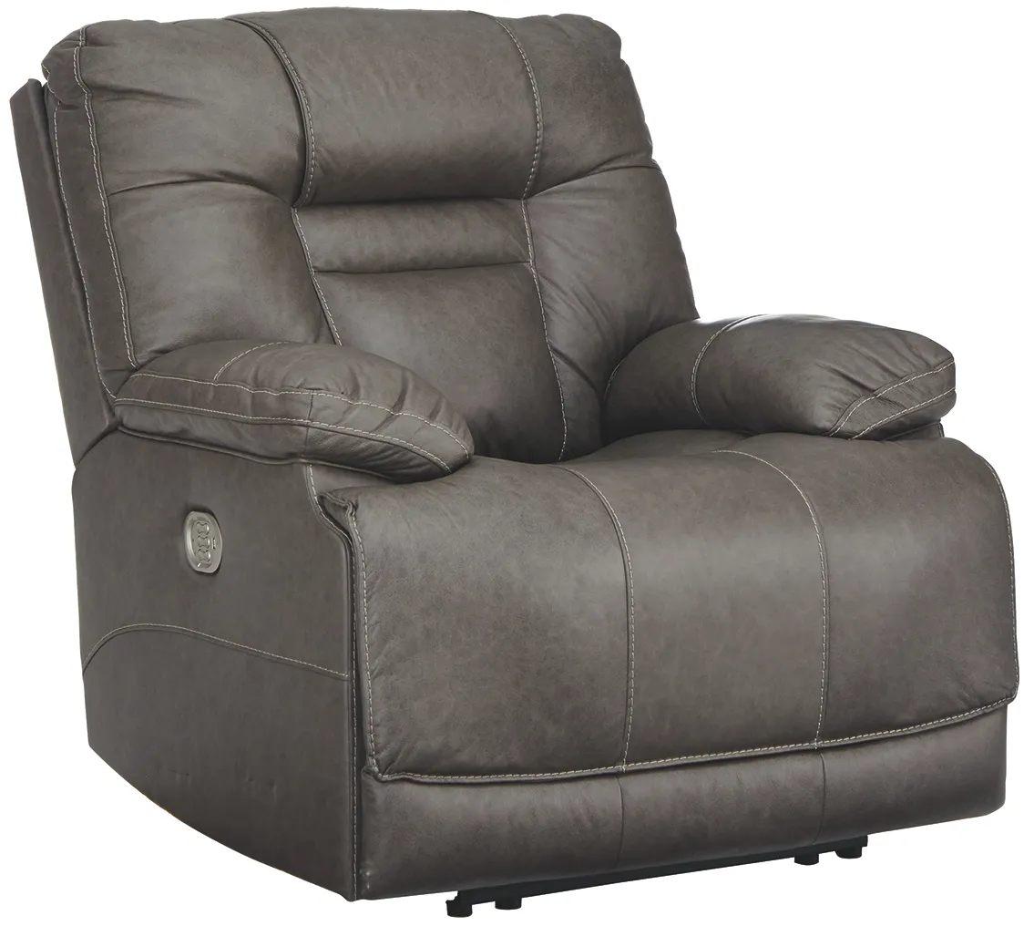 Signature Design by Ashley® Wurstrow Smoke Power Recliner with Adjustable Headrest