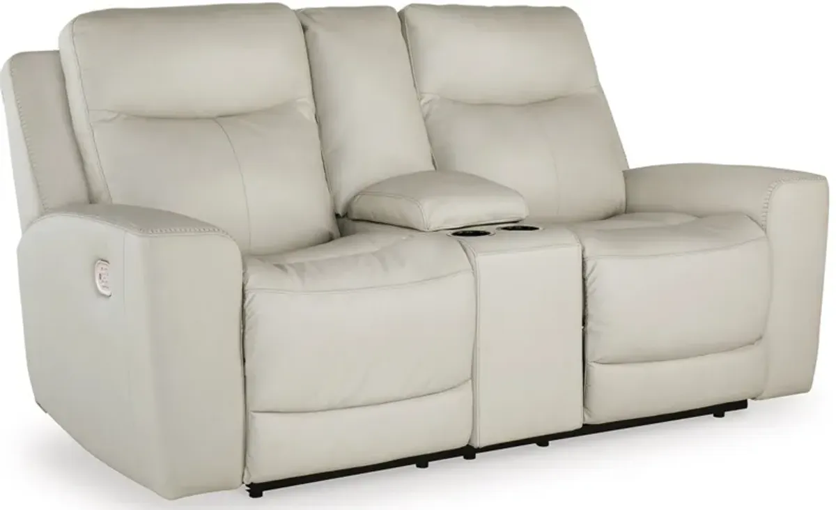 Signature Design by Ashley® Mindanao Coconut Power Reclining Loveseat with Console