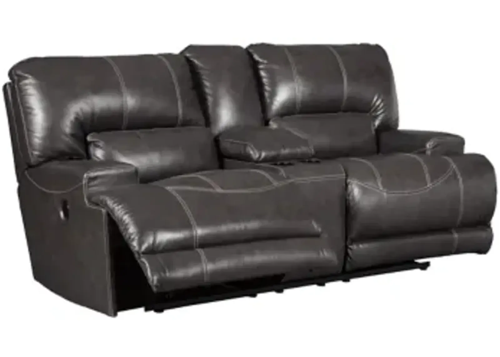 Signature Design by Ashley® McCaskill Gray Power Reclining Loveseat with Console