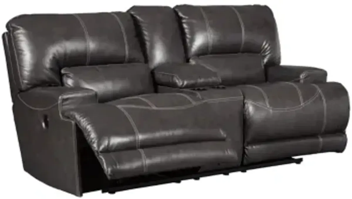 Signature Design by Ashley® McCaskill Gray Power Reclining Loveseat with Console