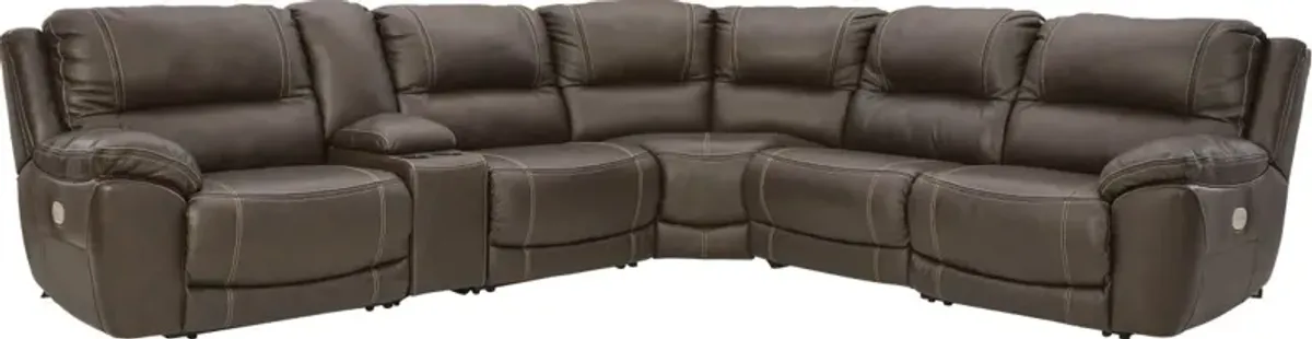 Signature Design by Ashley® Dunleith 6-Piece Chocolate Power Reclining Sectional