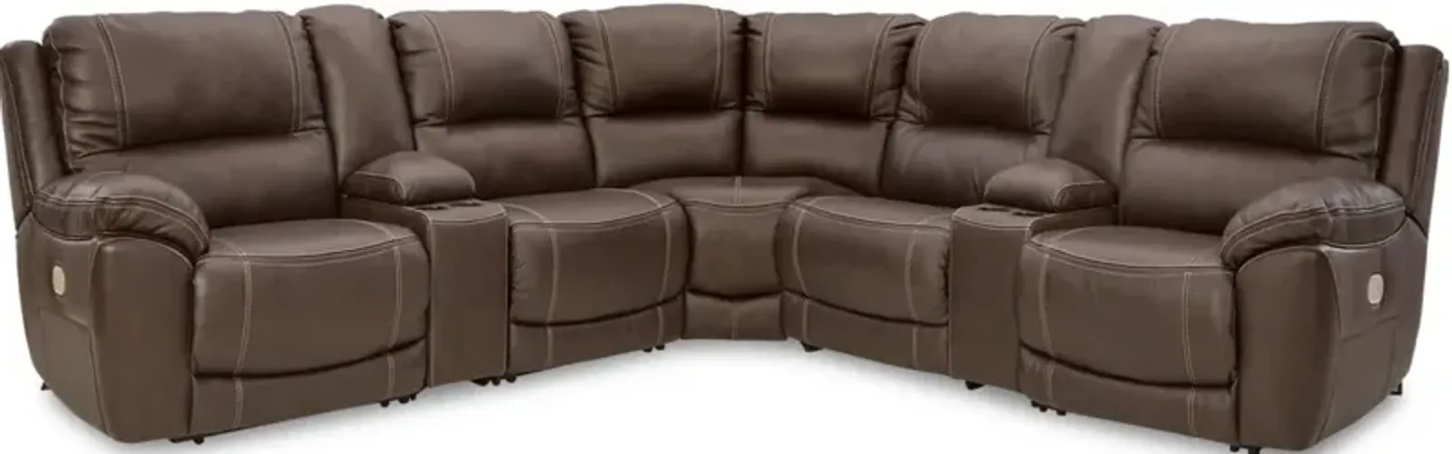 Signature Design by Ashley® Dunleith 7-Piece Chocolate Power Reclining Sectional