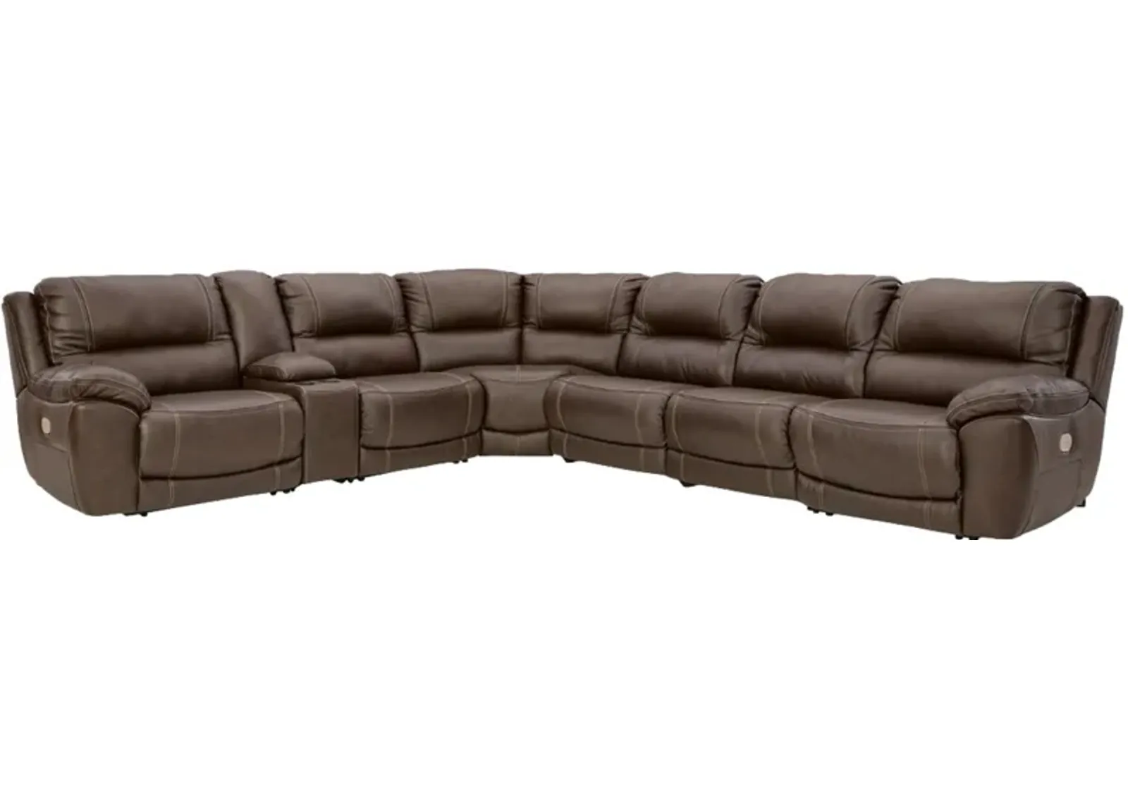 Signature Design by Ashley® Dunleith 7-Piece Chocolate Power Reclining Sectional