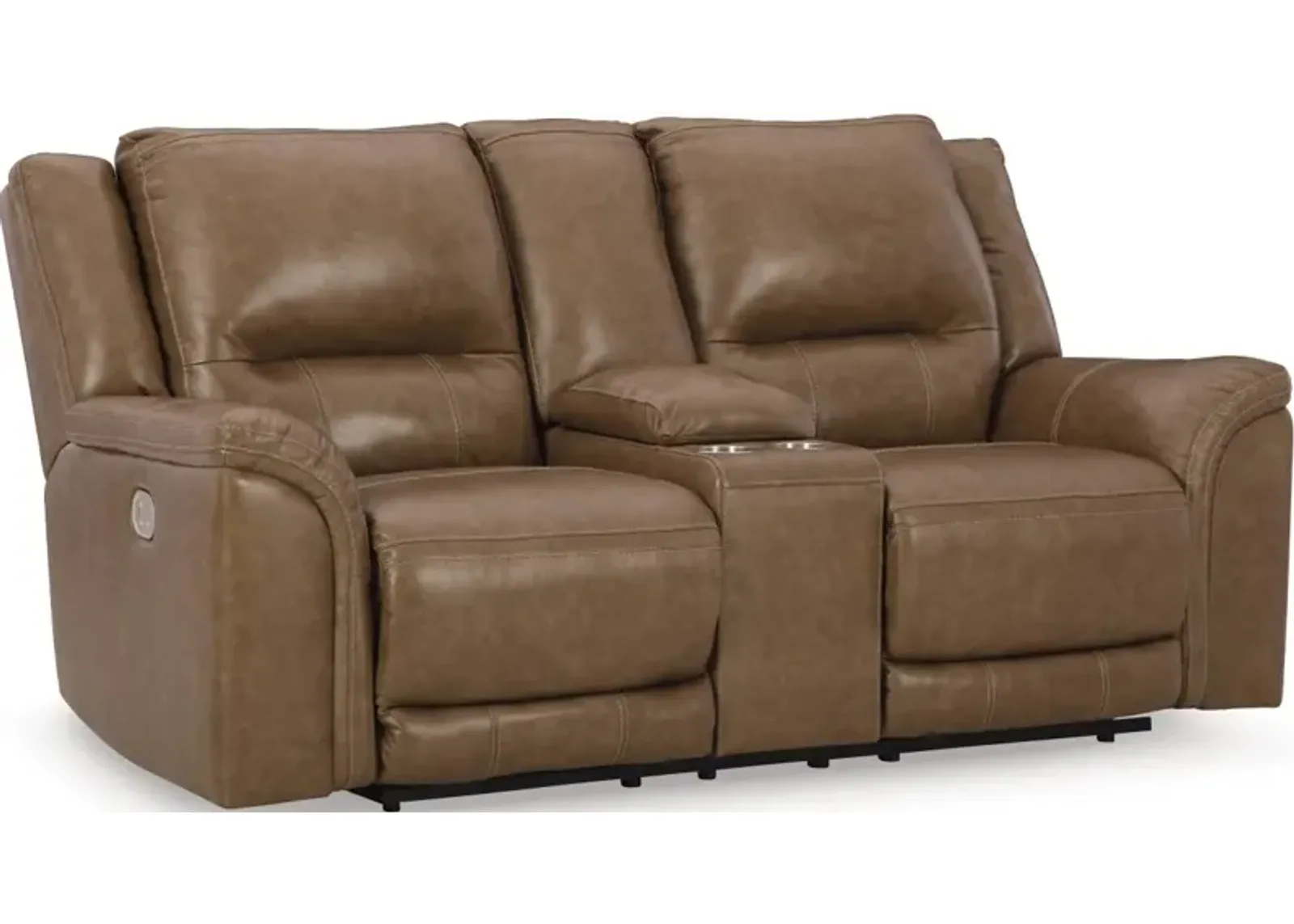 Signature Design by Ashley® Trasimeno Caramel Power Reclining Loveseat with Console