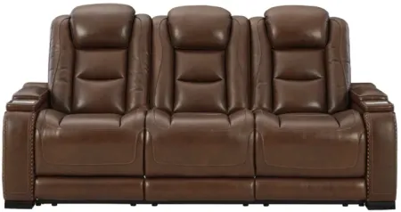 Signature Design by Ashley® The Man-Den Mahogany Power Reclining Sofa