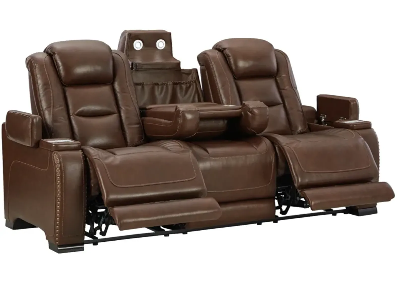 Signature Design by Ashley® The Man-Den Mahogany Power Reclining Sofa