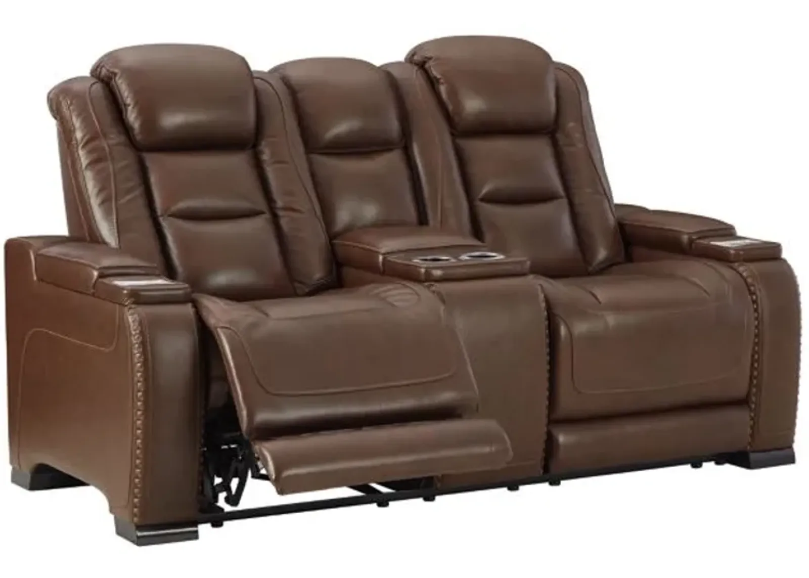 Signature Design by Ashley® The Man-Den Mahogany Power Reclining Loveseat