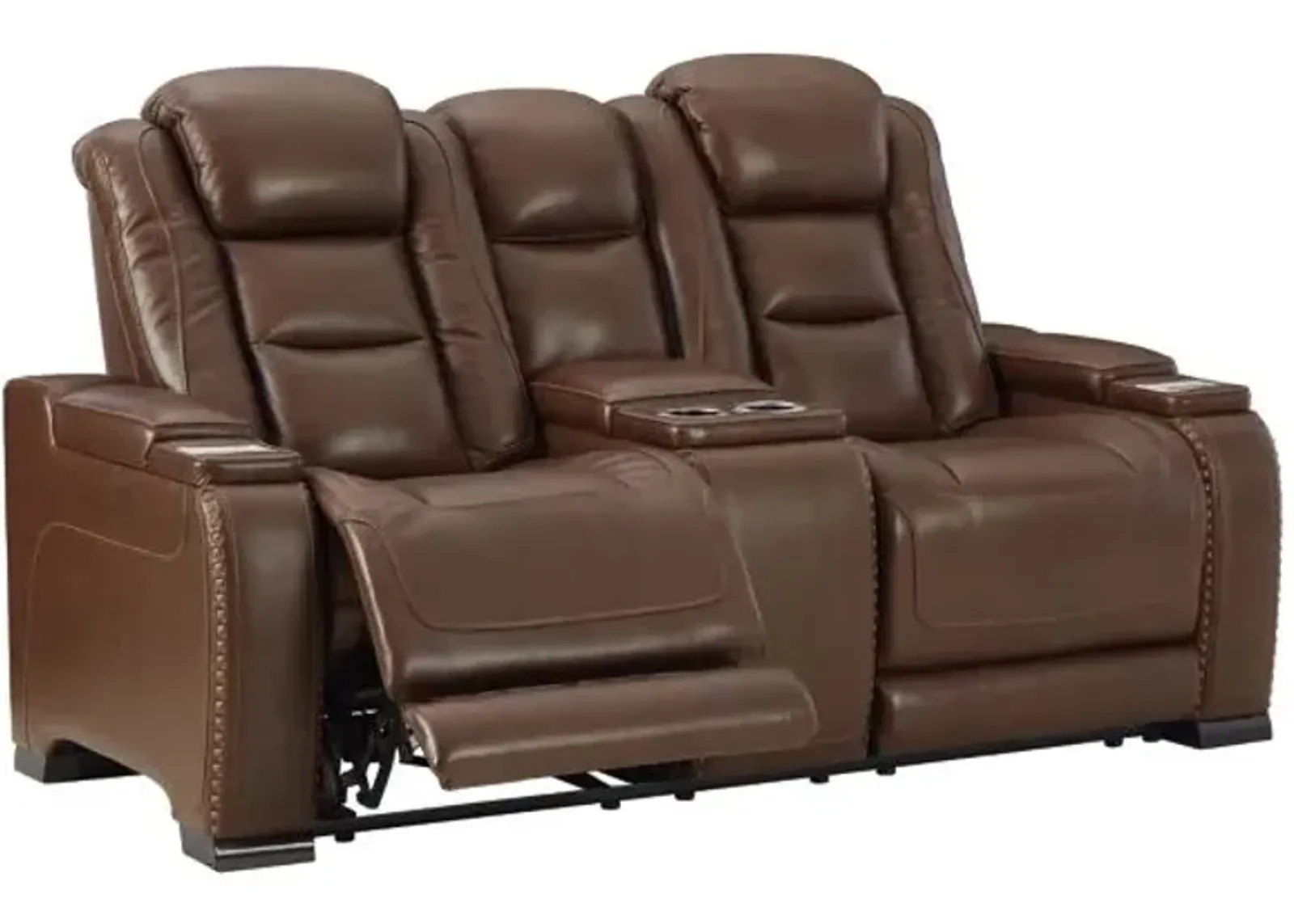 Signature Design by Ashley® The Man-Den Mahogany Power Reclining Loveseat