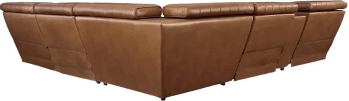 Signature Design by Ashley® Temmpton 6-Piece Chocolate Curved Power Reclining Sectional