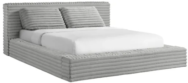 Elements International Rosebery Light Gray Upholstered King Bed
