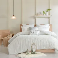 Olliix by Urban Habitat Ivory Full/Queen Brooklyn Cotton Jacquard Comforter Set