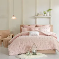 Olliix by Urban Habitat Pink Full/Queen Brooklyn Cotton Jacquard Comforter Set