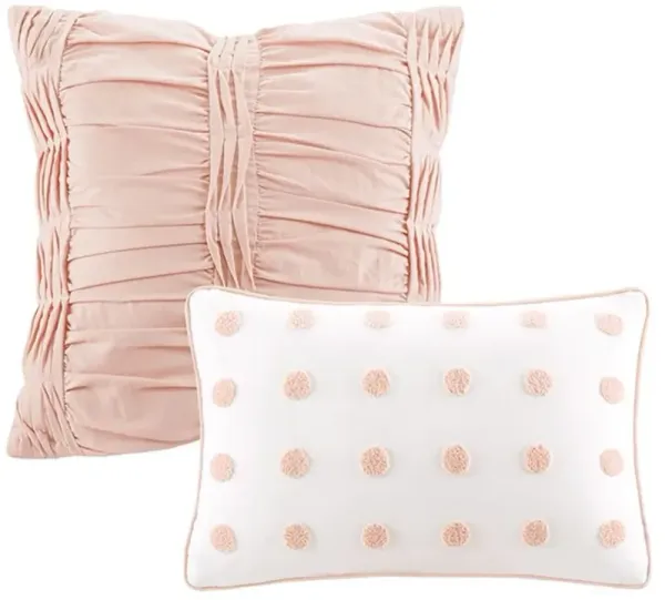 Olliix by Urban Habitat Pink King/California King Brooklyn Cotton Jacquard Comforter Set