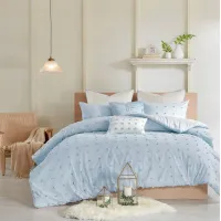 Olliix by Urban Habitat Blue Full/Queen Brooklyn Cotton Jacquard Comforter Set