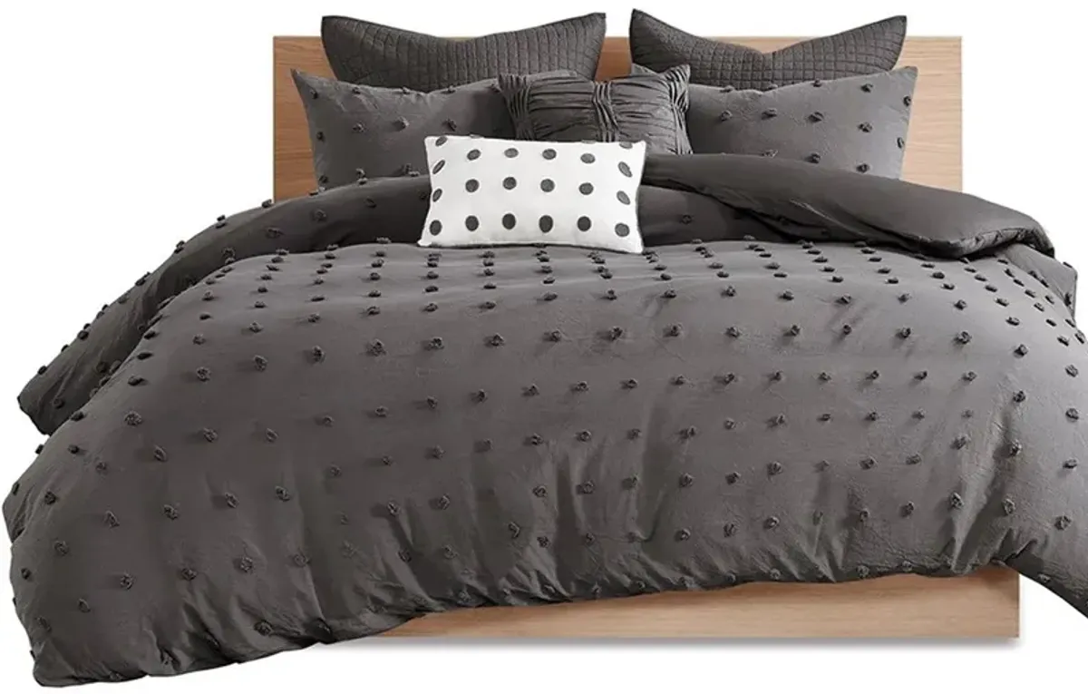 Olliix by Urban Habitat Charcoal Twin/Twin XL Brooklyn Cotton Jacquard Comforter Set